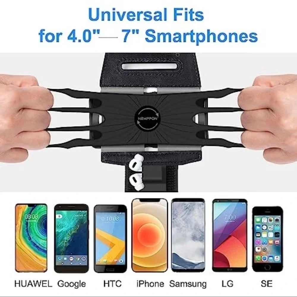 Cell Phone Running Armband - Detachable & 360° Rotatable Universal Arm Band